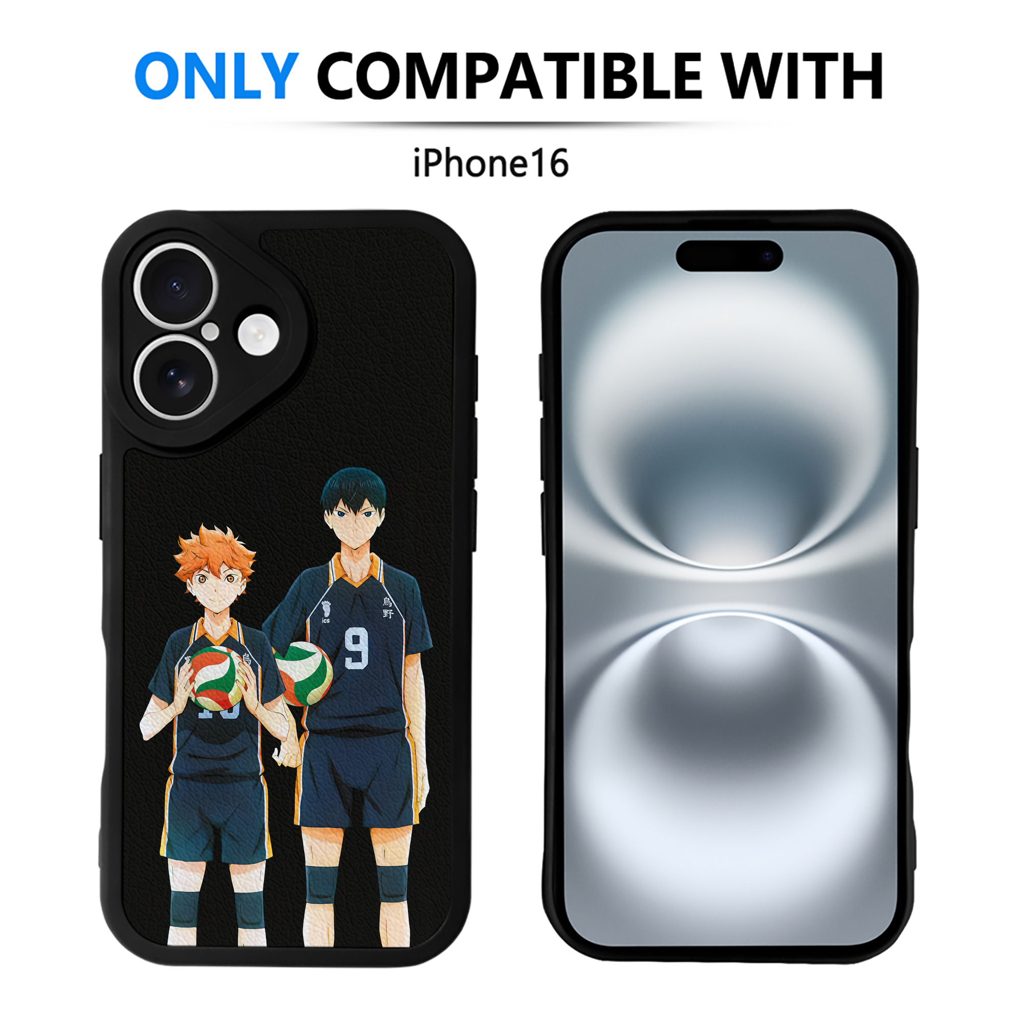 （画像用） ハイキュー!! Haikyu!! 【iPhone 16シリーズ対応】シリコンスマホケース（レザー調） 材質：シリコン